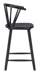 Stenger Black Counter Stool (Set of 2) by Zuomod at Eve Furniture