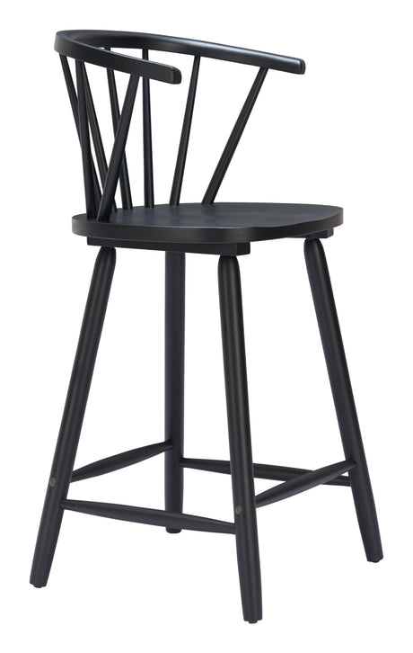 Stenger Black Counter Stool (Set of 2) by Zuomod at Eve Furniture