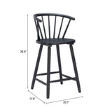 Stenger Black Counter Stool (Set of 2) by Zuomod at Eve Furniture