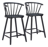 Stenger Black Counter Stool (Set of 2) by Zuomod at Eve Furniture