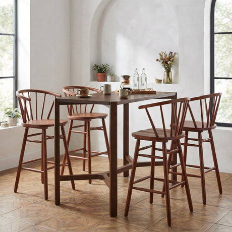 Stenger Walnut Barstool (Set of 2) by Zuomod at Eve Furniture