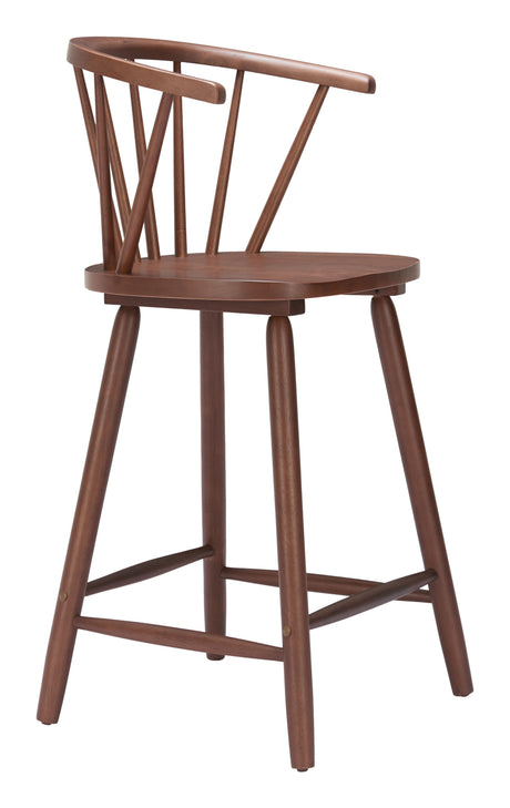 Stenger Walnut Counter Stool (Set of 2) by Zuomod at Eve Furniture