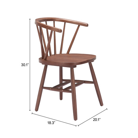 Stenger Walnut Dining Chair (Set of 2) by Zuomod at Eve Furniture
