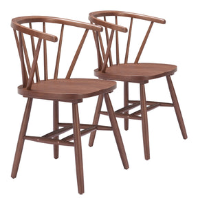 Stenger Walnut Dining Chair (Set of 2) by Zuomod at Eve Furniture