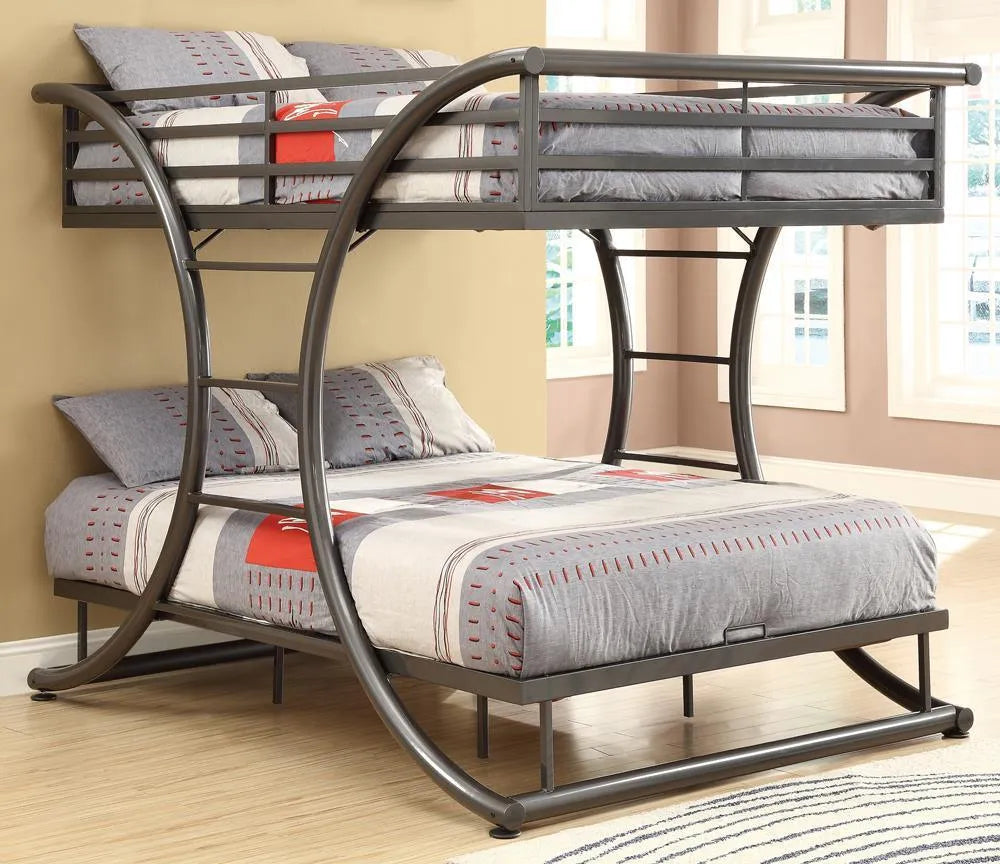 Stephan Gunmetal Full over Full Bunk Bed by Coaster at Eve Furniture