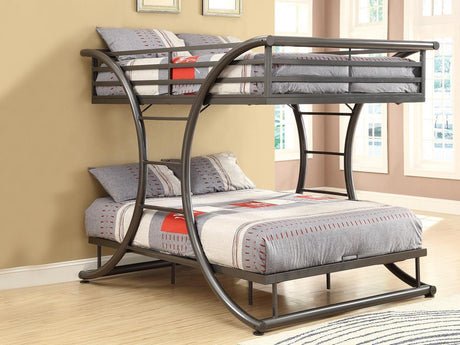 Stephan Gunmetal Full over Full Bunk Bed by Coaster at Eve Furniture