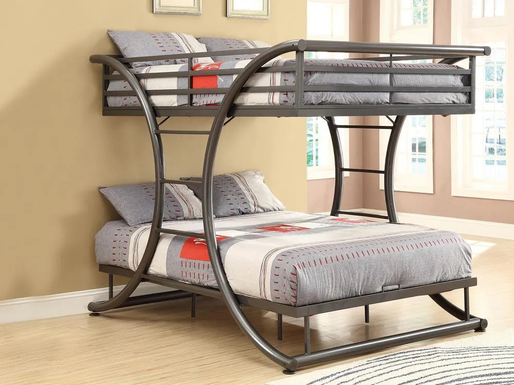 Stephan Gunmetal Full over Full Bunk Bed by Coaster at Eve Furniture