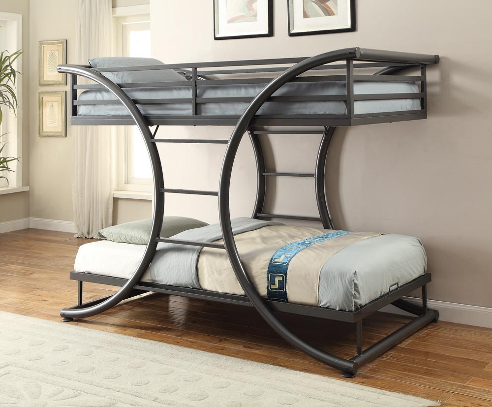 Stephan Gunmetal Twin over Twin Bunk Bed