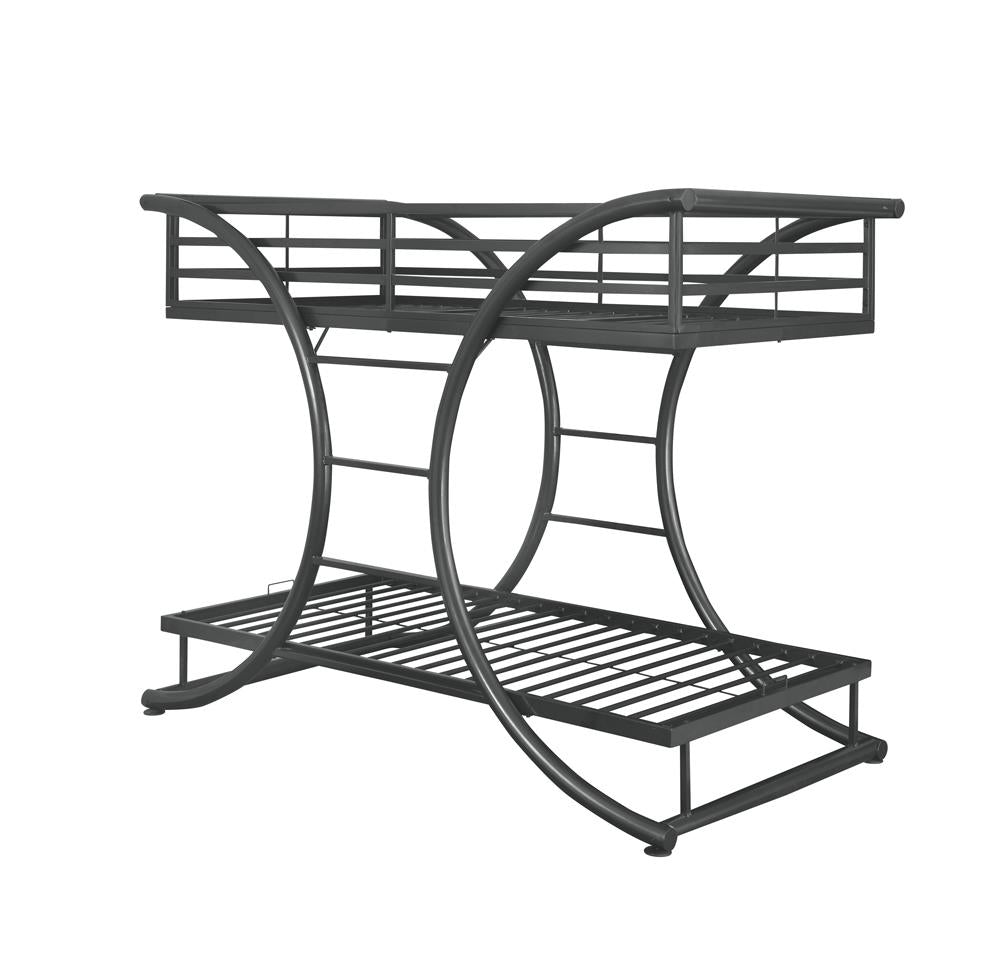 Stephan Gunmetal Twin over Twin Bunk Bed