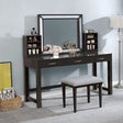 Stephanie Obsidian Gray Vanity Set by Furniture of America at Eve Furniture