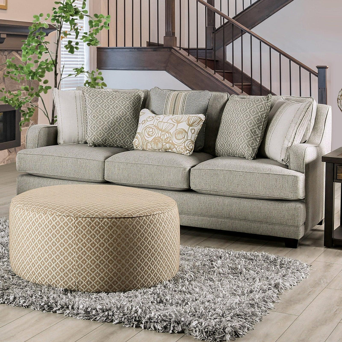 Stephney Gold/Gray Sofa by Furniture of America at Eve Furniture