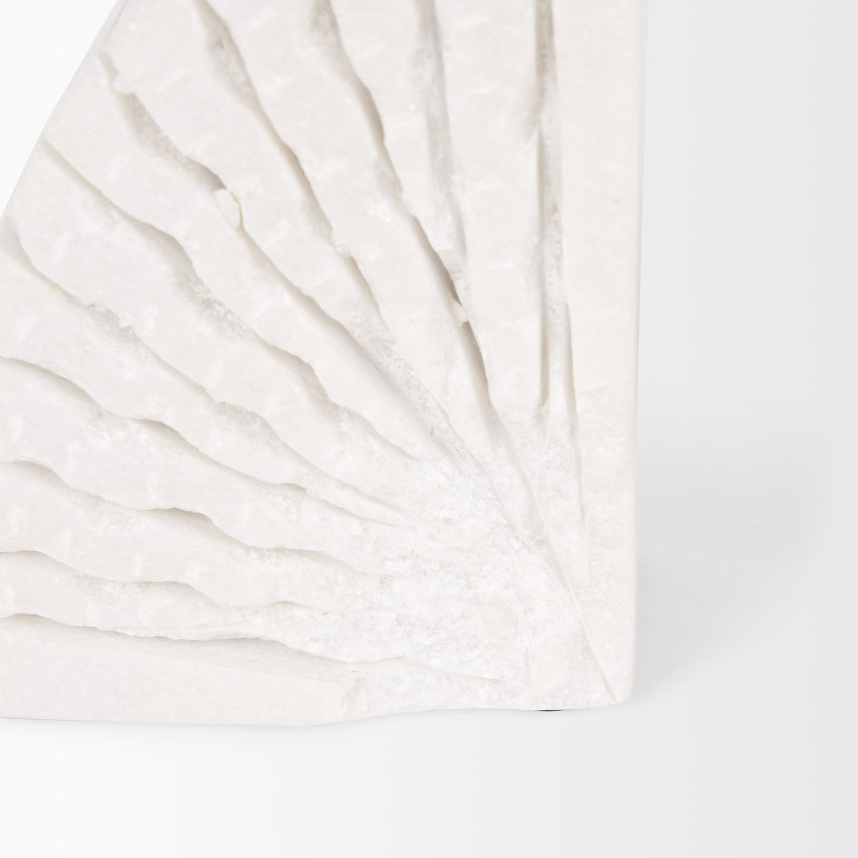 Stept White Marble Bookends w/rough carving (set of 2) by Mercana at Eve Furniture