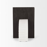 Stept White Marble Bookends w/rough carving (set of 2) by Mercana at Eve Furniture