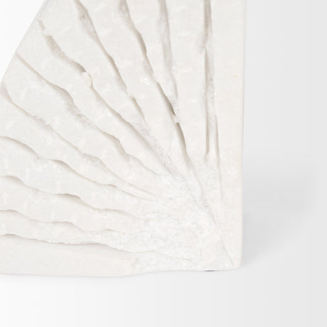 Stept White Marble Bookends w/rough carving (set of 2) by Mercana at Eve Furniture