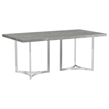 Sterling Gray Rectangular Faux Marble Dining Table by Coaster at Eve Furniture