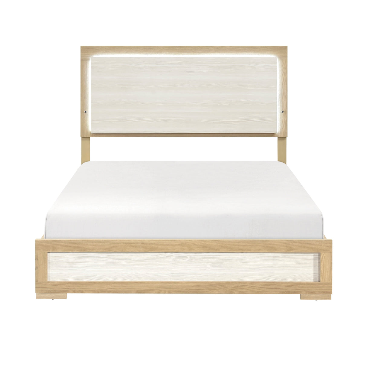 Sterling Natural/White LED California King Bed by Homelegance at Eve Furniture