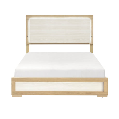 Sterling Natural/White LED California King Bed by Homelegance at Eve Furniture
