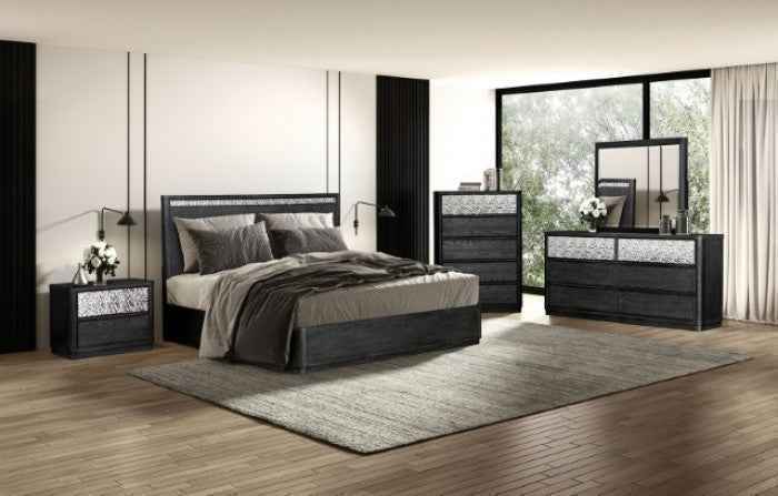 Sterling West Ash Gray 4-Piece Queen Bedroom Set (N2) by Furniture of America at Eve Furniture