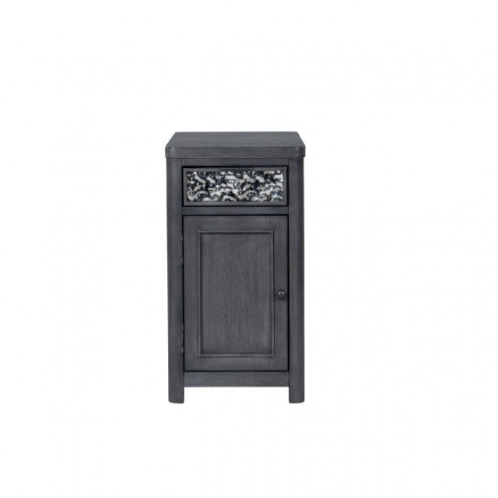 Sterling West Ash Gray Chairside Table by Furniture of America at Eve Furniture