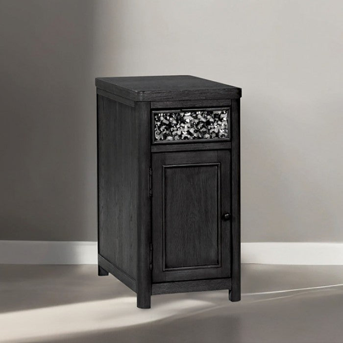Sterling West Ash Gray Chairside Table by Furniture of America at Eve Furniture
