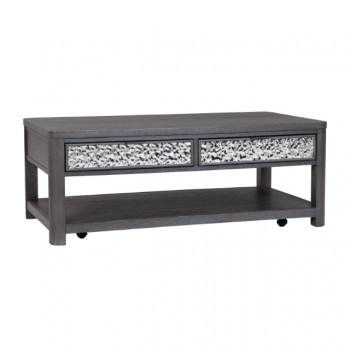 Sterling West Ash Gray Rect Cocktail Table w/Casters by Furniture of America at Eve Furniture