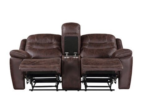 Stetson Manual Reclining Console Loveseat by Steve Silver at Eve Furniture