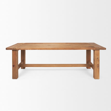 Stetson Rectangular Natural Brown Wood Dining Table by Mercana at Eve Furniture
