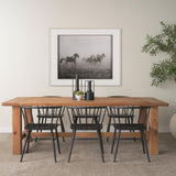 Stetson Rectangular Natural Brown Wood Dining Table by Mercana at Eve Furniture
