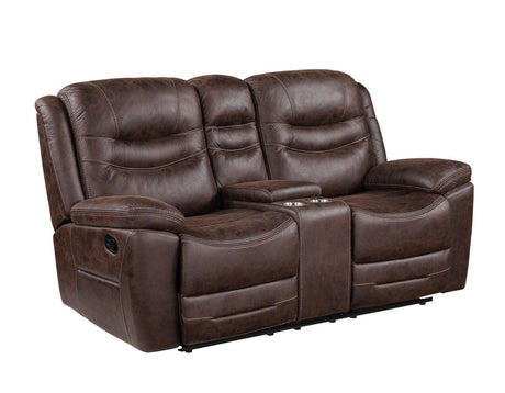 Stetson Manual Reclining Console Loveseat by Steve Silver at Eve Furniture