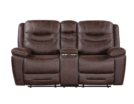 Stetson Manual Reclining Console Loveseat by Steve Silver at Eve Furniture