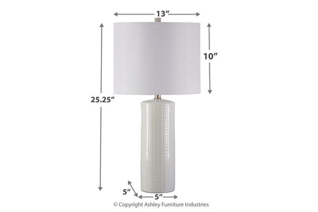 Steuben White Table Lamp by Ashley at Eve Furniture