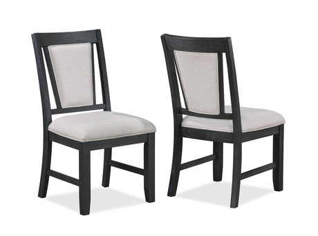 Stevens Charcoal Black and Light Gray Dining Chair, Set of 2 by Crown Mark at Eve Furniture