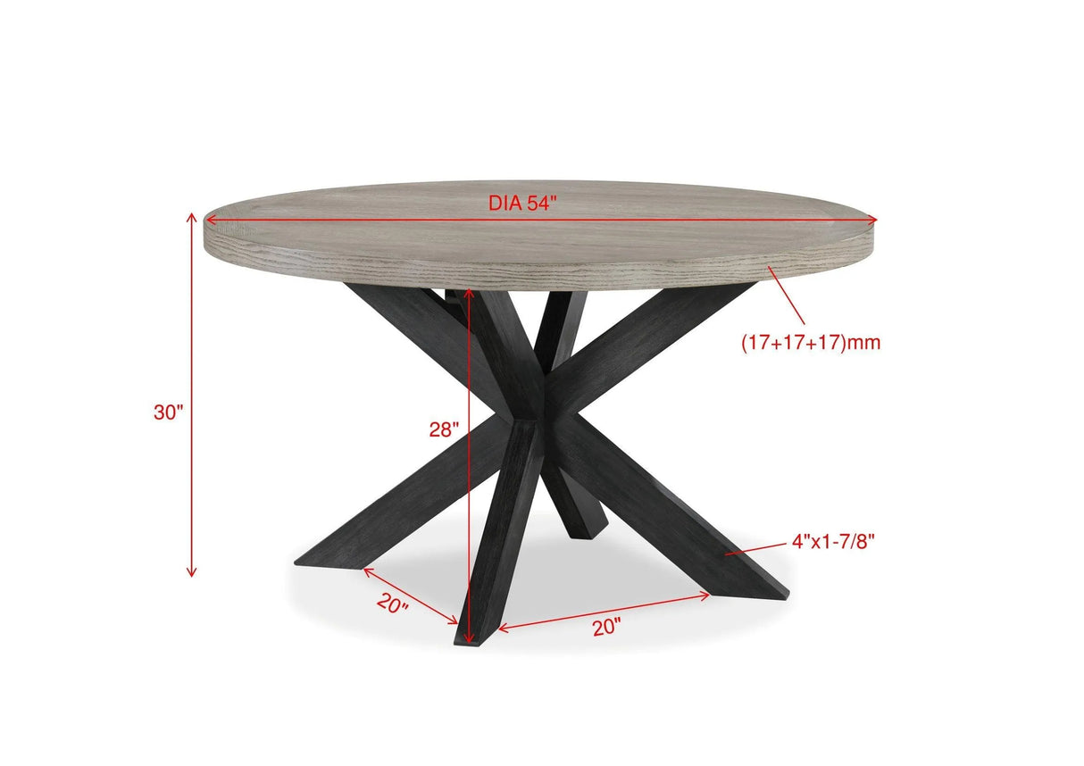 Stevens Charcoal Black and Light Gray Round Dining Table by Crown Mark at Eve Furniture