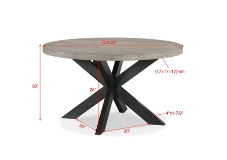 Stevens Charcoal Black and Light Gray Round Dining Table by Crown Mark at Eve Furniture
