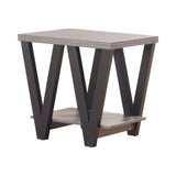 Stevens V-Shaped End Table Black/Antique Gray