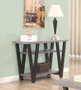 Stevens V-Shaped Sofa Table Black/Antique Gray