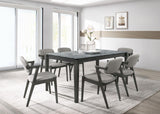 Stevie Grey/Black 7-Piece Rectangular Dining Set