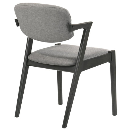 Stevie Brown Gray/Black Upholstered Side Chairs with Demi Arm, Set of 2 by Coaster at Eve Furniture