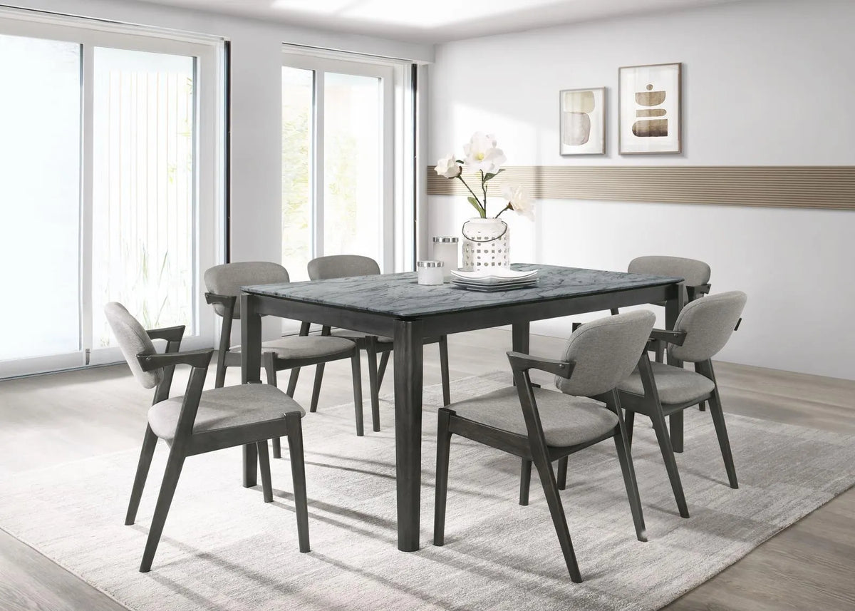 Stevie Brown Gray/Black Upholstered Side Chairs with Demi Arm, Set of 2 by Coaster at Eve Furniture