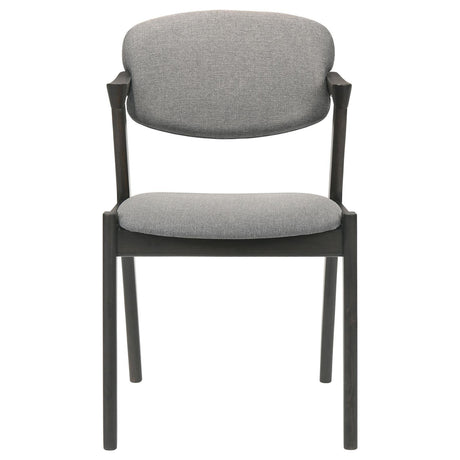 Stevie Brown Gray/Black Upholstered Side Chairs with Demi Arm, Set of 2 by Coaster at Eve Furniture