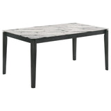 Stevie Faux Marble Top Rectangular Dining Table