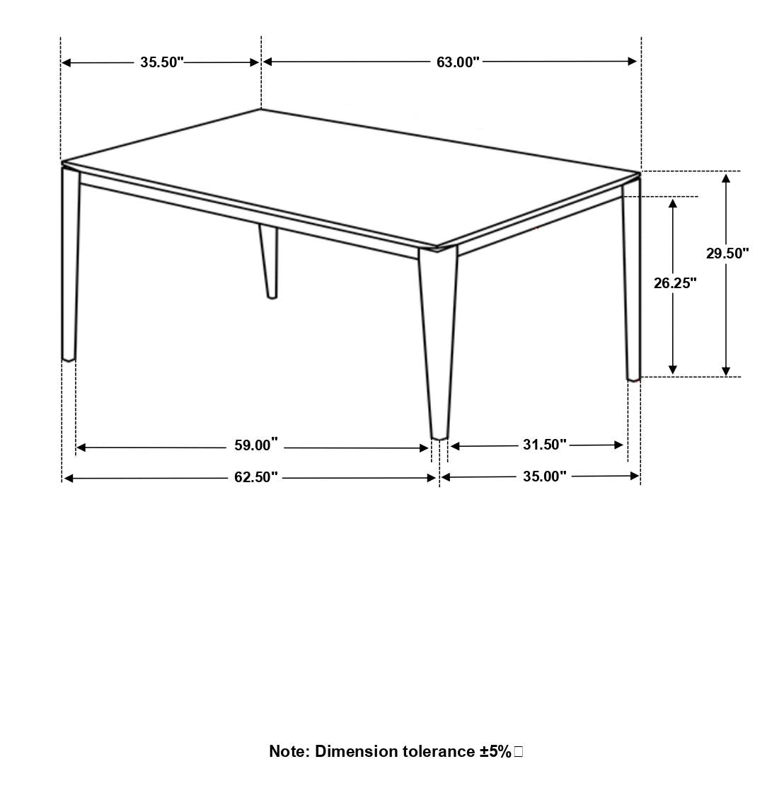 Stevie Faux Marble Top Rectangular Dining Table