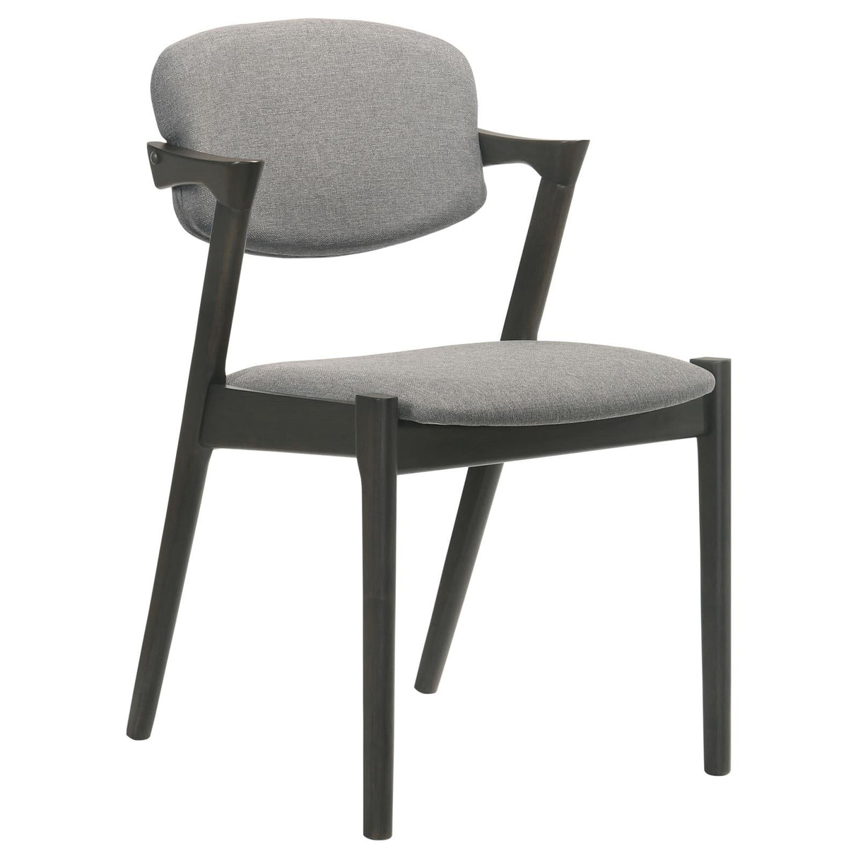 Stevie Brown Gray/Black Upholstered Side Chairs with Demi Arm, Set of 2