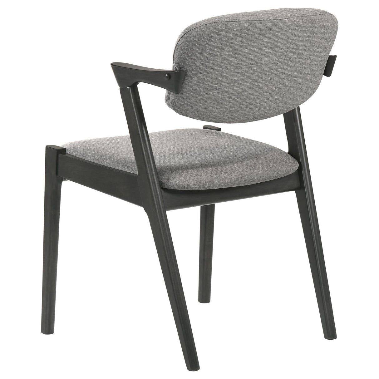 Stevie Brown Gray/Black Upholstered Side Chairs with Demi Arm, Set of 2