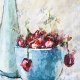 Still Life with Cherries by Mercana Studio a Hand Embellished Textured Canvas by Mercana at Eve Furniture