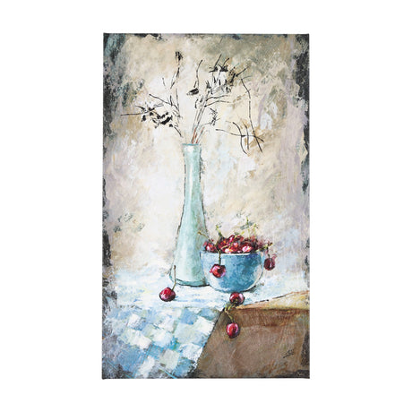 Still Life with Cherries by Mercana Studio a Hand Embellished Textured Canvas by Mercana at Eve Furniture