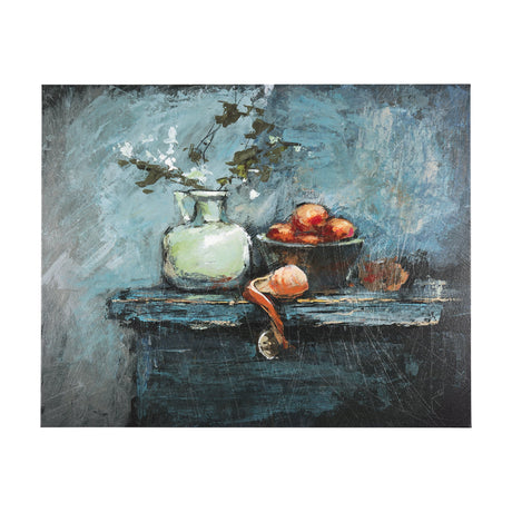 Still Life with Tangerine by Mercana Studio a Hand Embellished Textured Canvas by Mercana at Eve Furniture