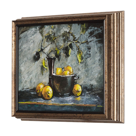 Still Life with Tangerine by Mercana Studio a Hand Embellished Textured Framed Art Print by Mercana at Eve Furniture
