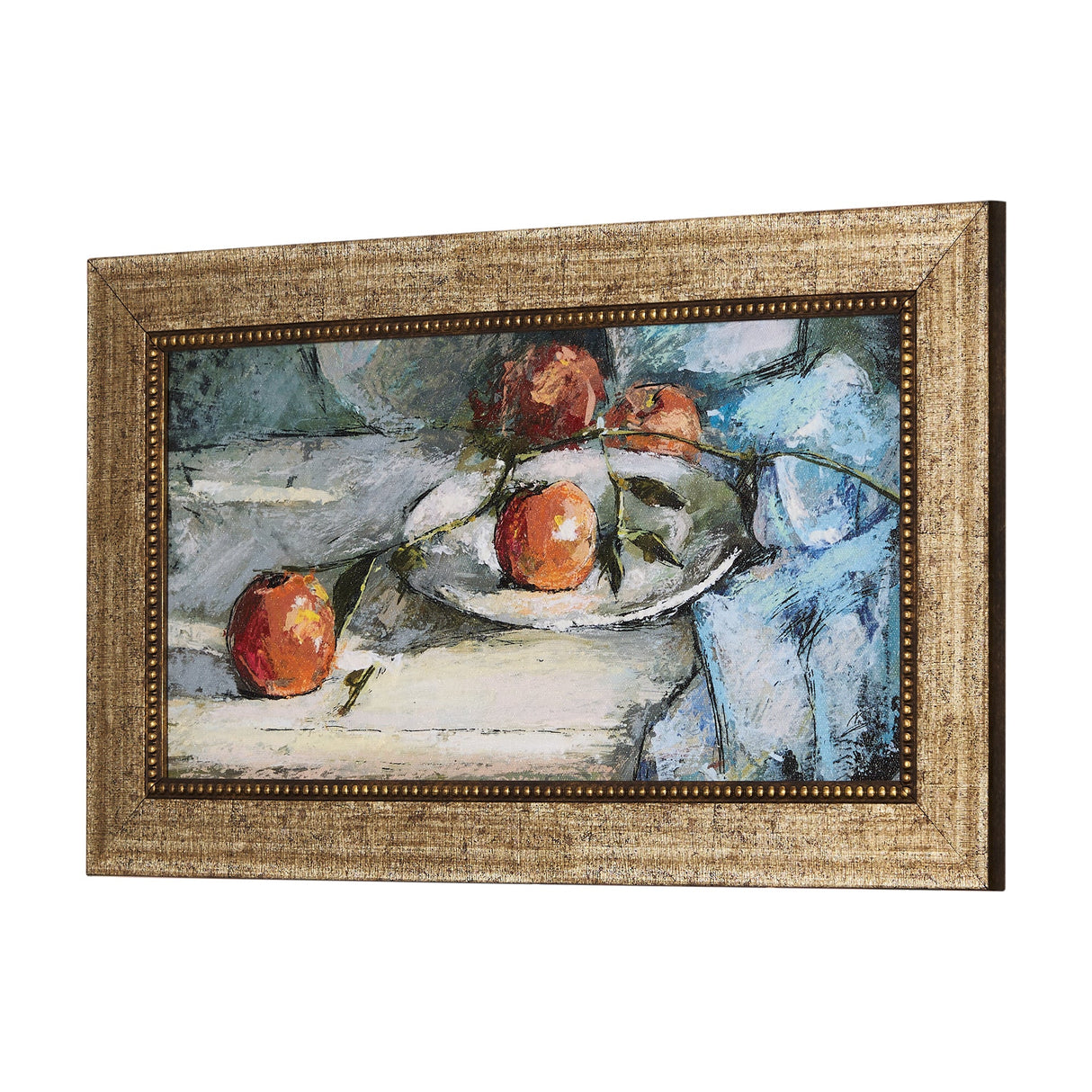 Still Life with Tangerine by Mercana Studio a Hand Embellished Textured Framed Art Print by Mercana at Eve Furniture
