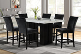 Stockholm Black 7-Piece Faux Marble Counter Height Set by Happy Homes at Eve Furniture